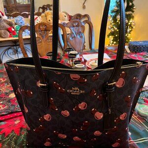 NWT COACH Large Mollie Tote in Denim Cherry - SOLD OUT!